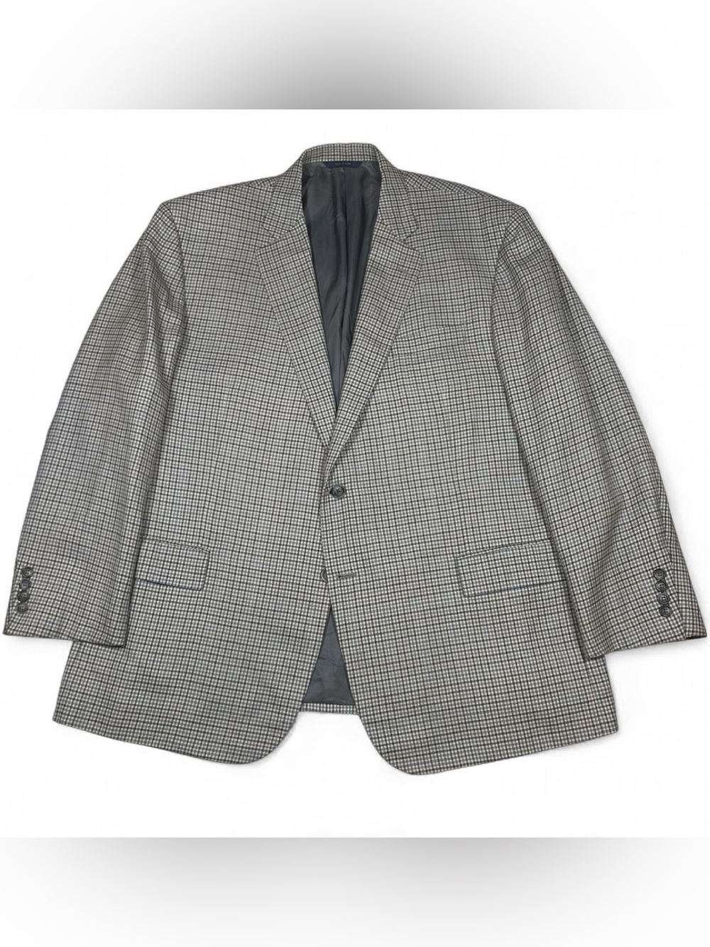 Brooks Brothers Ethomas Italy Madison Fit Grey Check Sport Coat Blazer Men’s 48R
